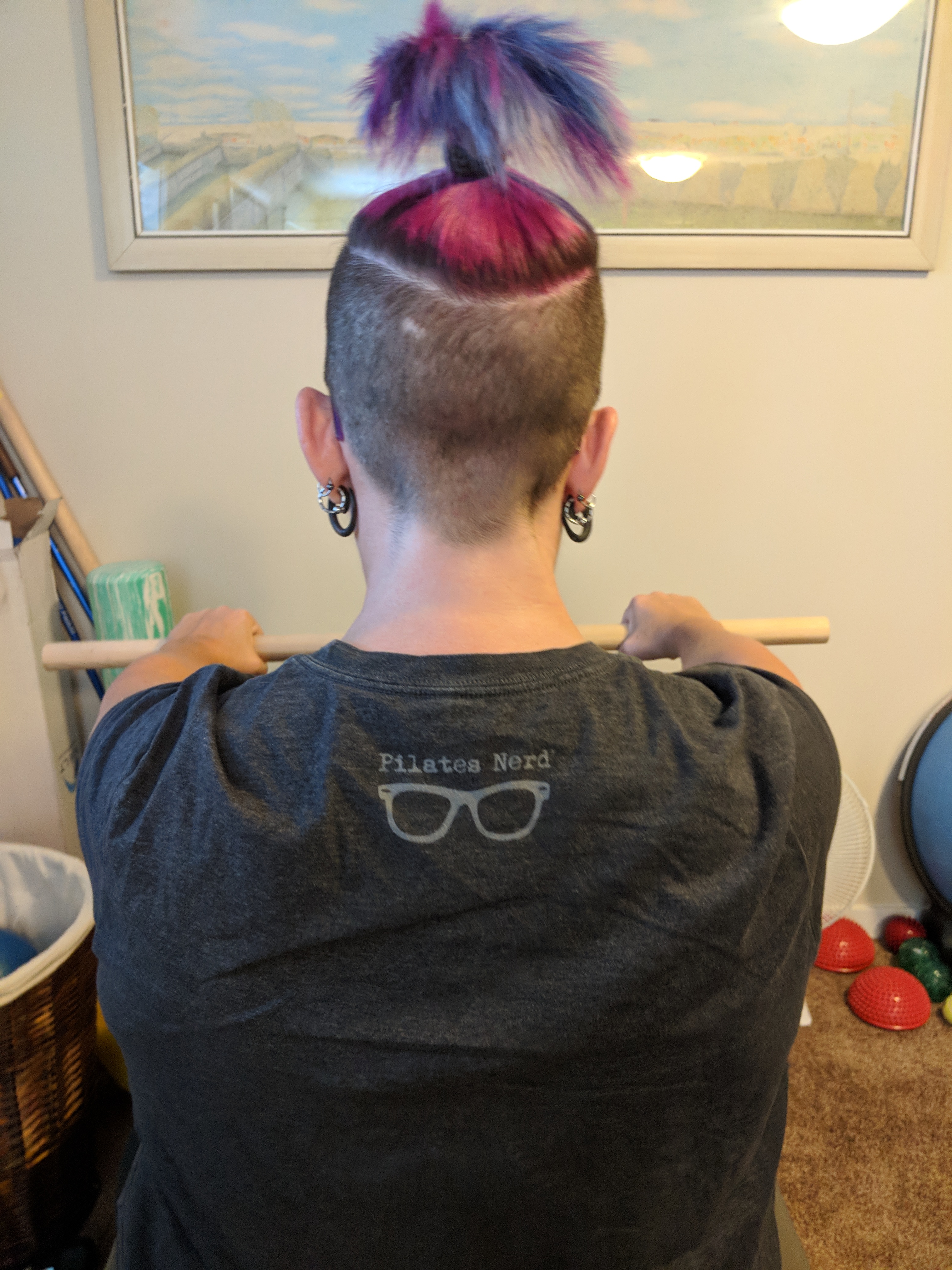 Tricia keeps workouts interesting challenging strength, balance and range of motion.